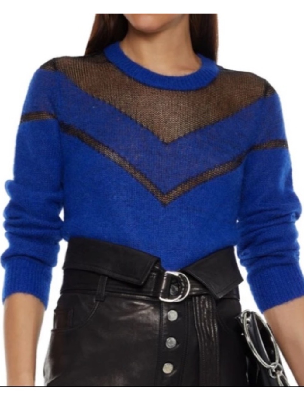 Rag & Bone Blaze Metallic Net Mohair Pullover Sweater M